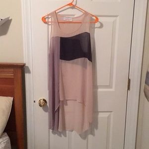 Long back, short front semi-see through shirt